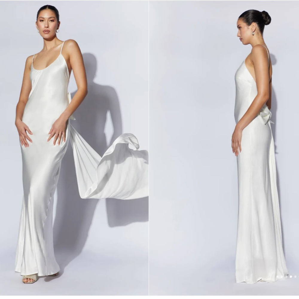 Meshki -white Low Back Maxi Dress